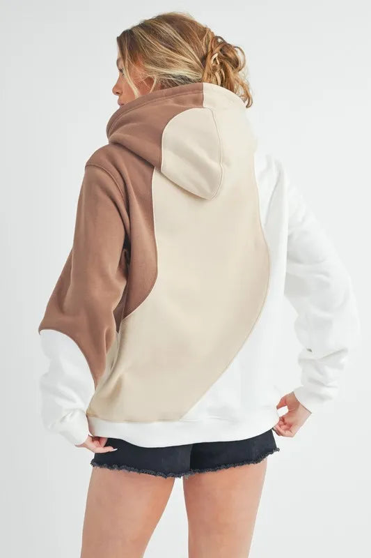 Aemi + Co Color Block Hoodie with Kangaroo Pocket | STAHlin RADIANCE