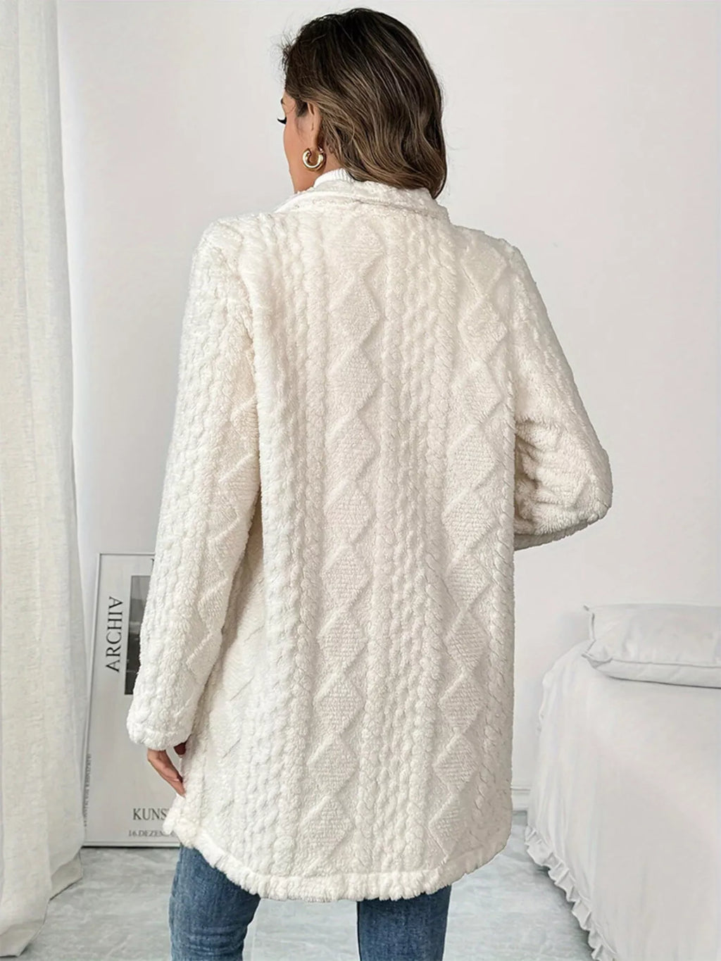 Fleece Double-Breasted Longline Coat | STAHlin RADIANCE