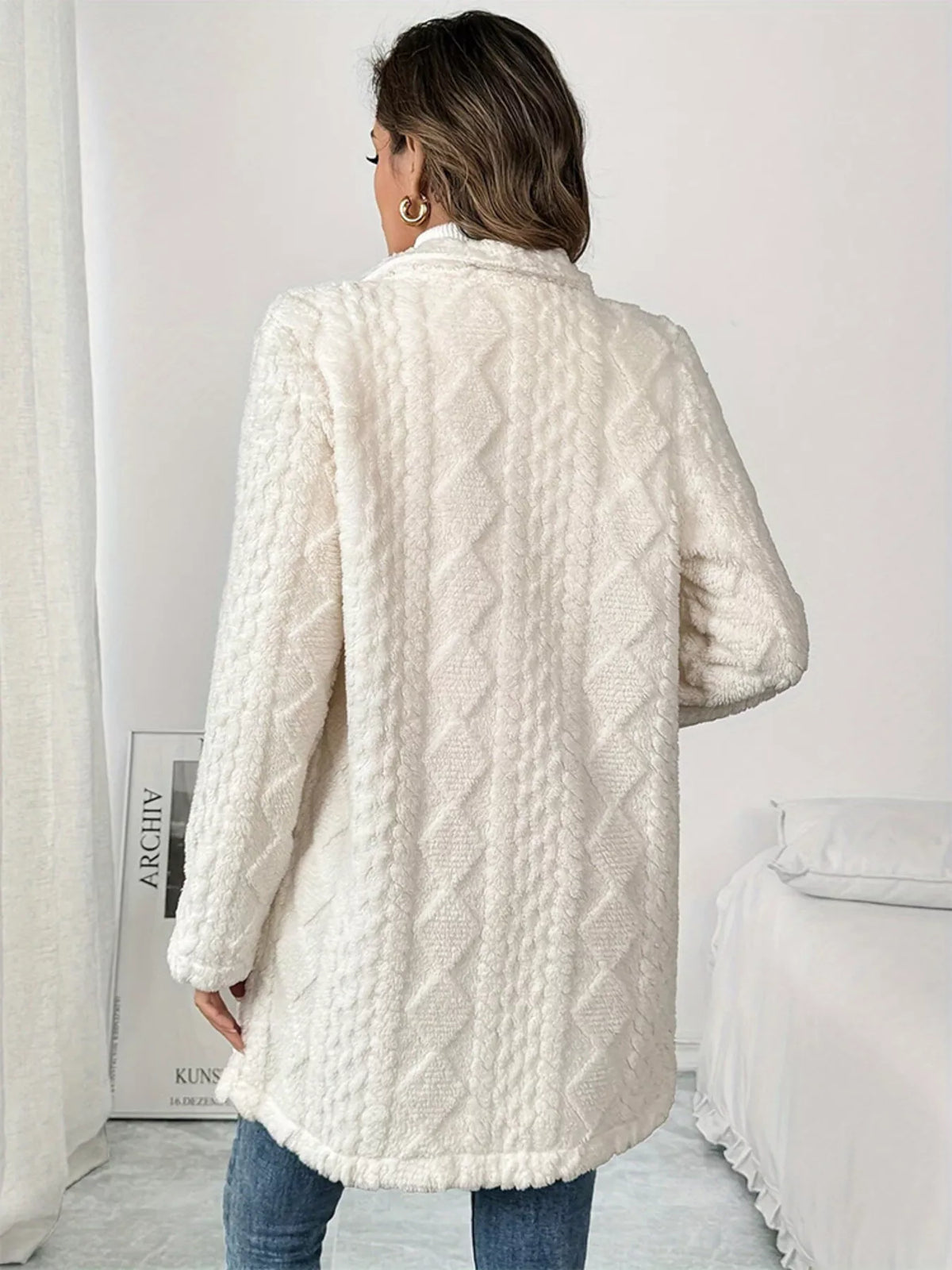 Fleece Double-Breasted Longline Coat | STAHlin RADIANCE
