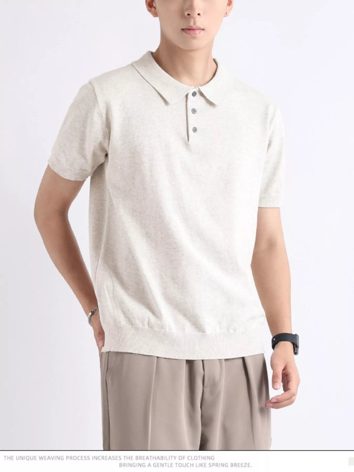 Men's Plus Size Button Detail Short-Sleeve Polo | STAHlin RADIANCE