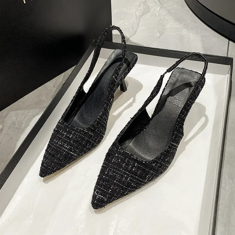 Point Toe Kitten Heel Slingback Pumps | STAHlin RADIANCE