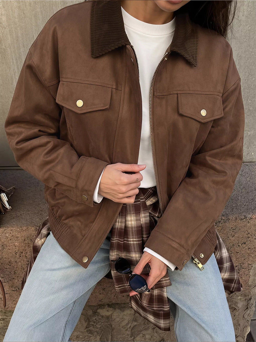 Corduroy Collar Zip-Up Jacket | STAHlin RADIANCE