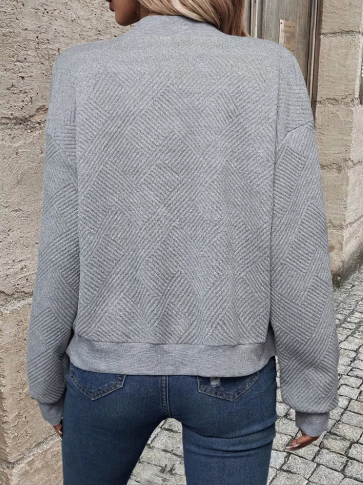 Textured Knit Zip-Up Jacket | STAHlin RADIANCE