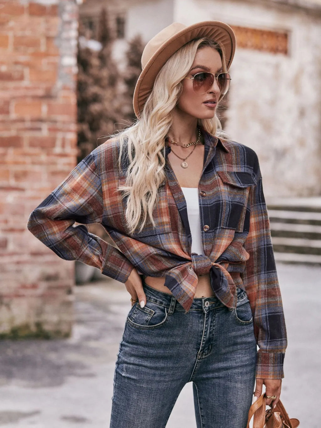 Plaid Button-Down Long Sleeve Shirt | STAHlin RADIANCE