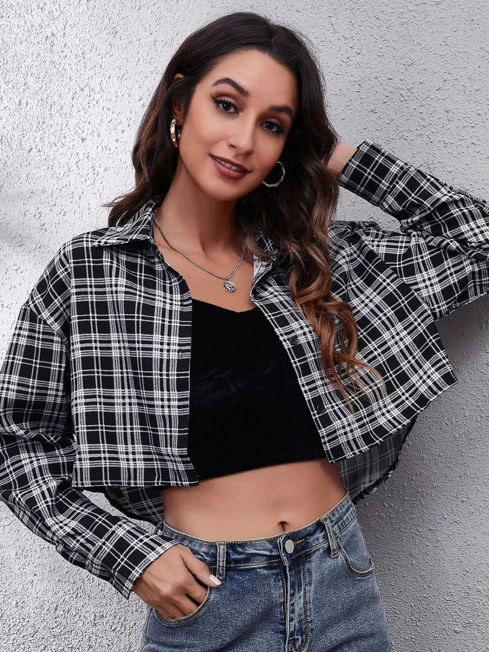Button Down Printed Cropped Jacket | STAHlin RADIANCE