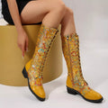 Lace Up Block Heels Boots | STAHlin RADIANCE