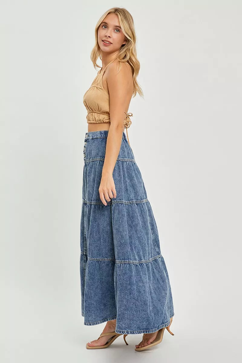 RISEN High Rise Ruffle Long Skirts | STAHlin RADIANCE