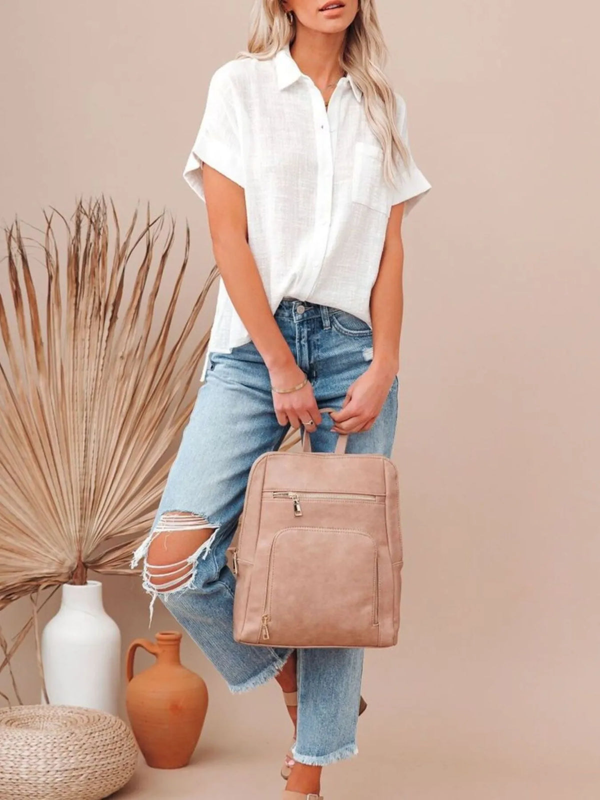 Full Size Button Up Short Sleeve Shirt Plus Size | STAHlin RADIANCE