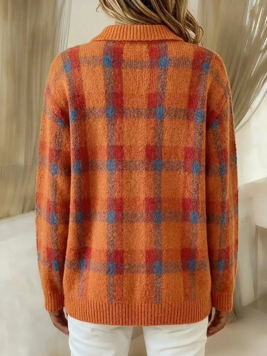 Plaid Button-Up Cardigan | STAHlin RADIANCE