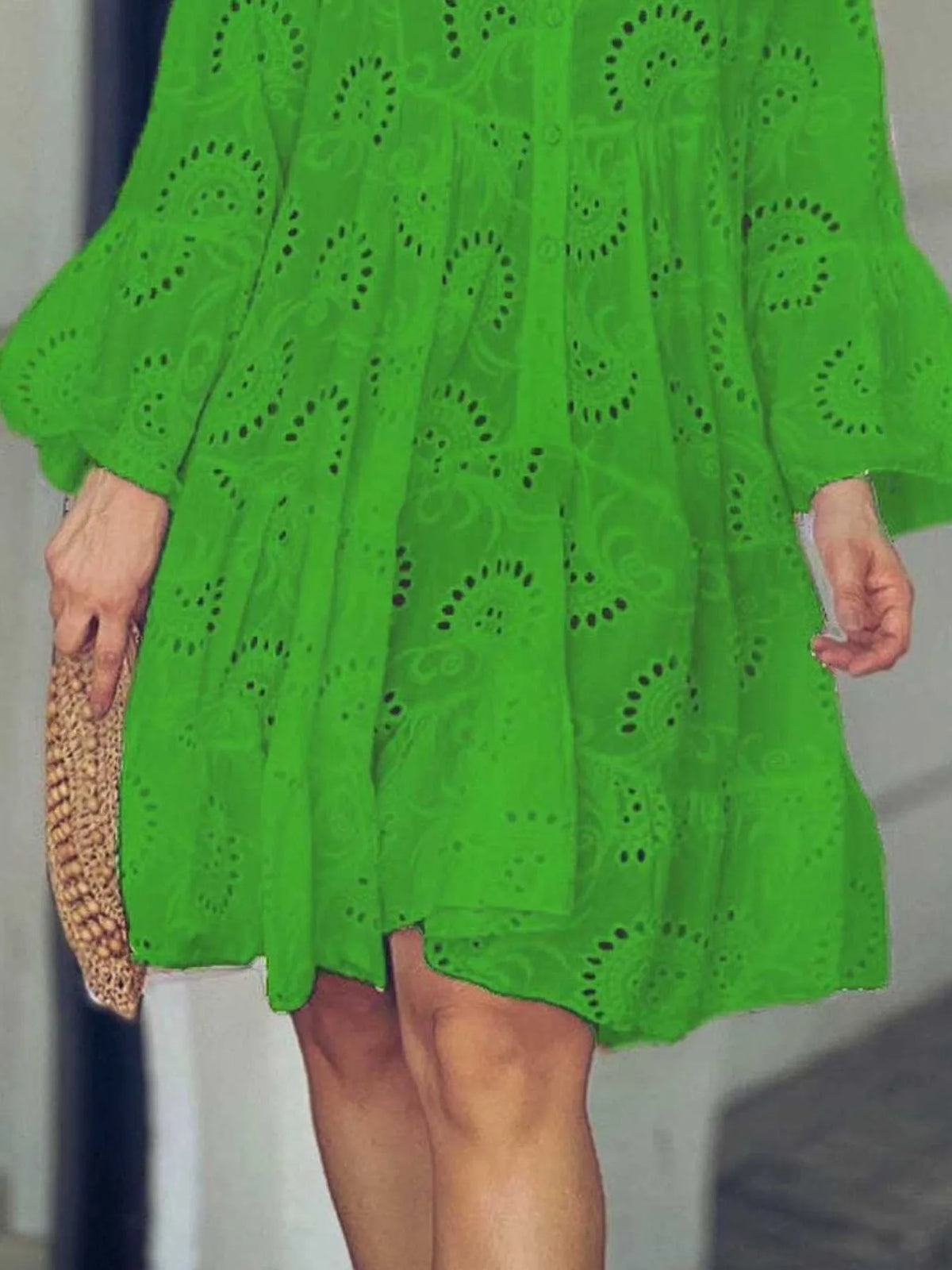 Full Size Eyelet Ruffled Hem Tiered Dress Plus Size | STAHlin RADIANCE