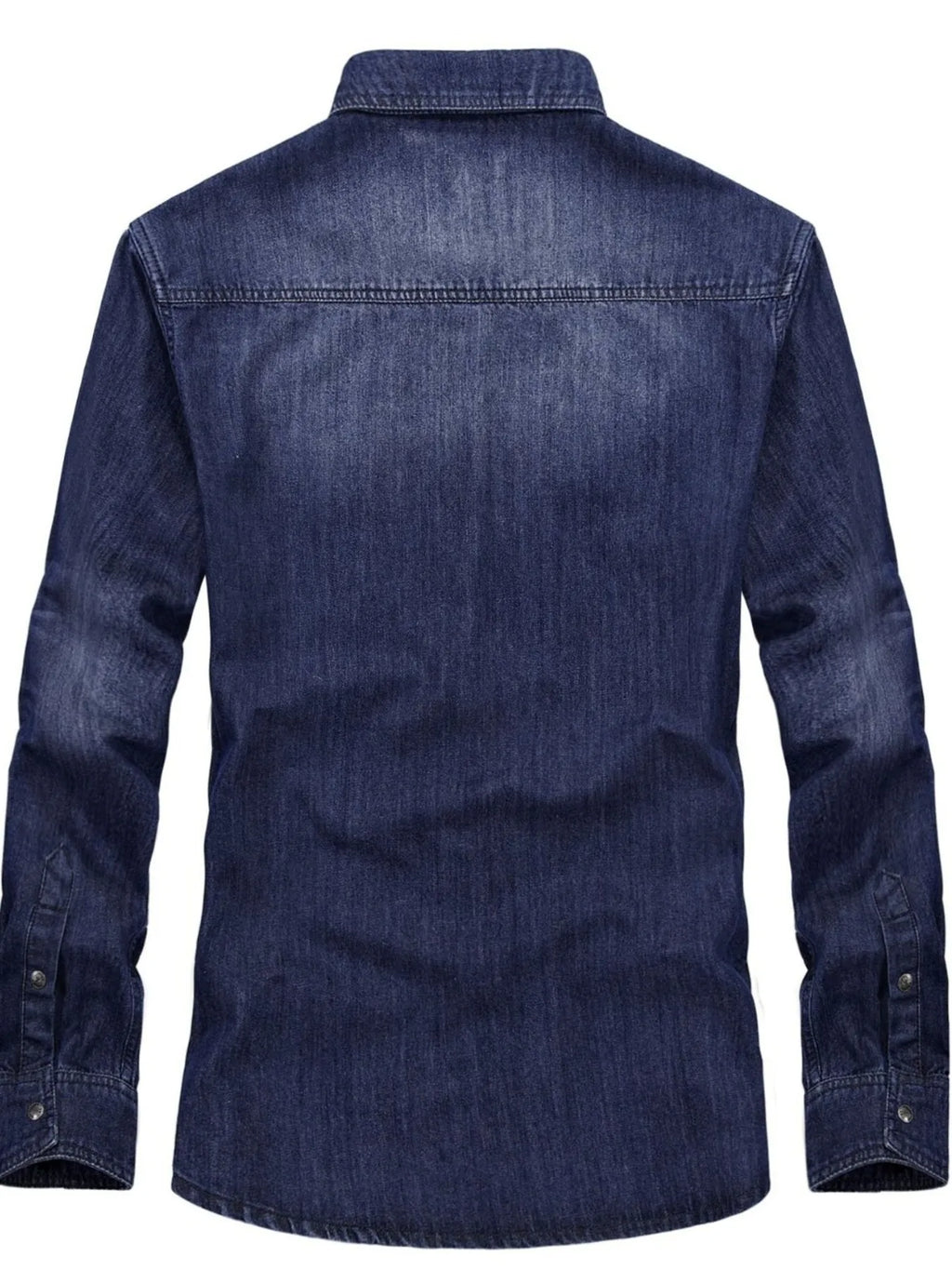 Men's Plus Size Classic Washed Denim Shirt with Double Chest Pockets | STAHlin RADIANCE