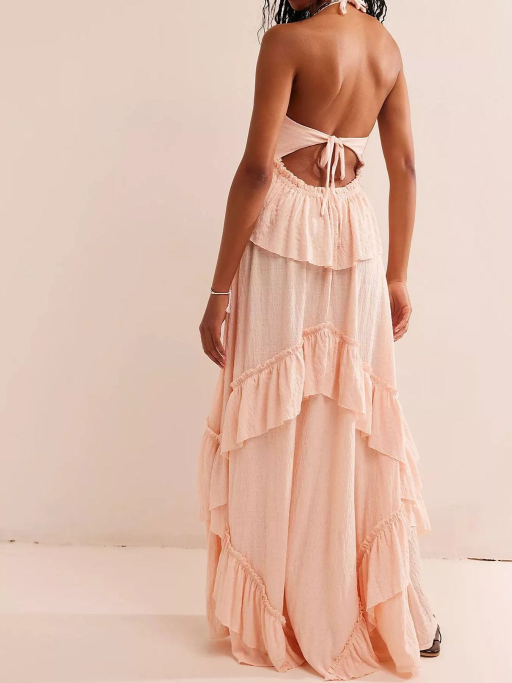 Ruffled Halter Neck Maxi Dress | STAHlin RADIANCE