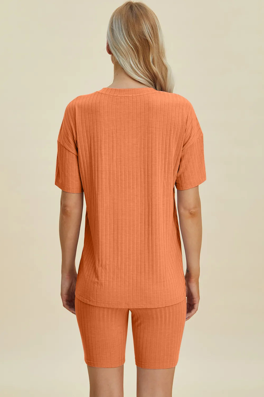 Basic Bae Full Size Ribbed V-Neck Short Sleeve Top and Shorts Set | STAHlin RADIANCE