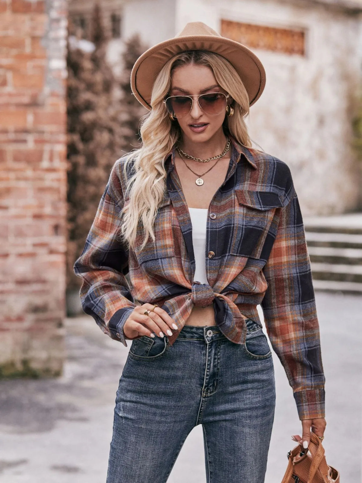 Plaid Button-Down Long Sleeve Shirt | STAHlin RADIANCE