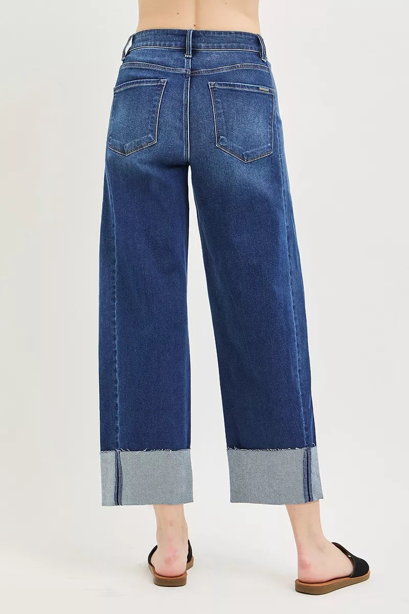 RISEN Full Size Slouchy Crop Barrel Cuffed Jeans Plus Size | STAHlin RADIANCE