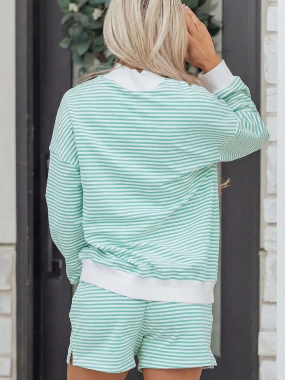 Striped Oversized Sweatshirt and Shorts Set | STAHlin RADIANCE