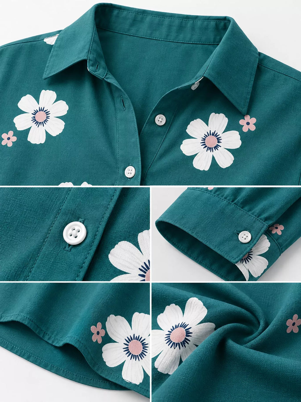 Full Size Floral Print Button-Down Casual Shirt Plus Size | STAHlin RADIANCE