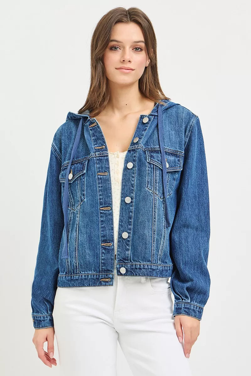 RISEN Basic Denim Jacket with Hoodie | STAHlin RADIANCE