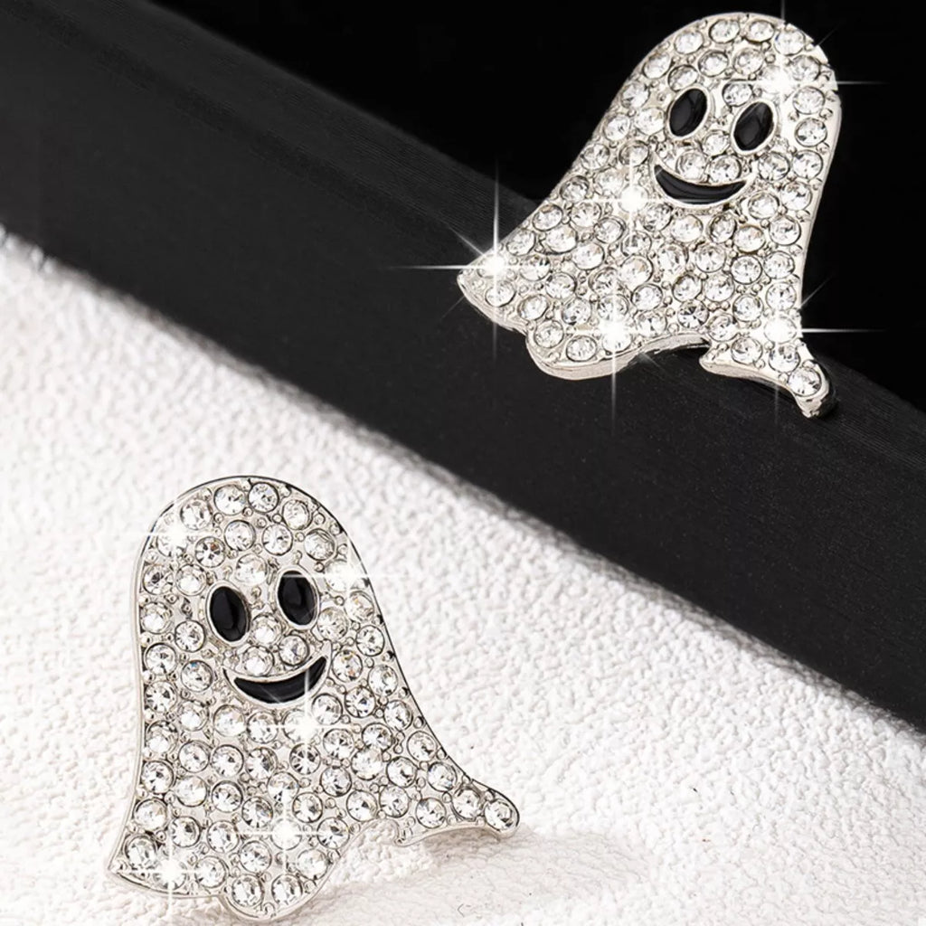 18K Gold-Plated Rhinestone Halloween Ghost Earrings | STAHlin RADIANCE