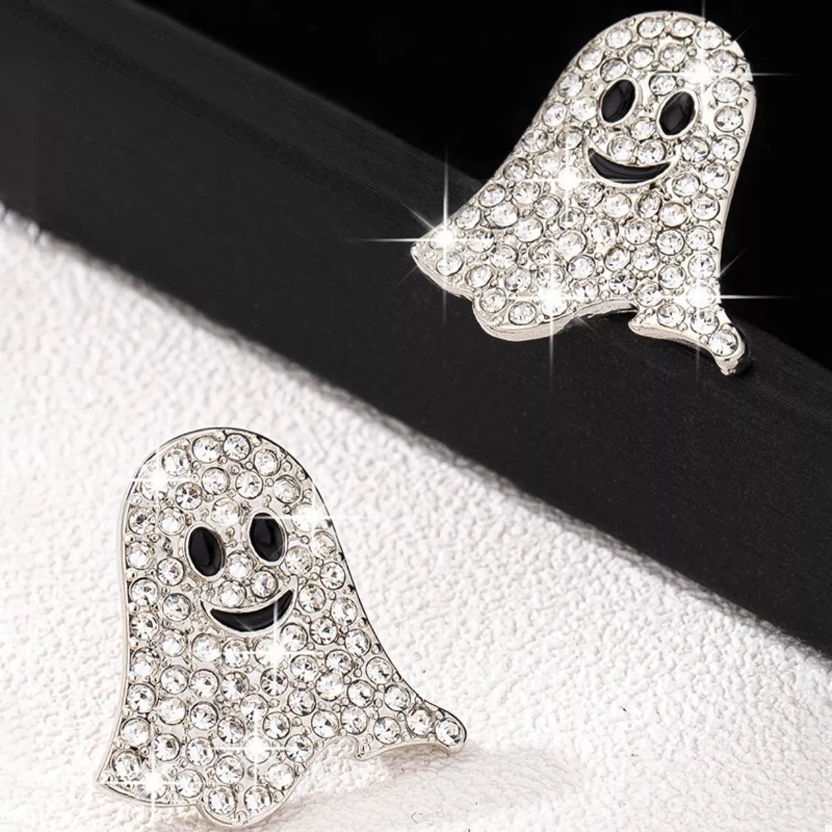 18K Gold-Plated Rhinestone Halloween Ghost Earrings | STAHlin RADIANCE