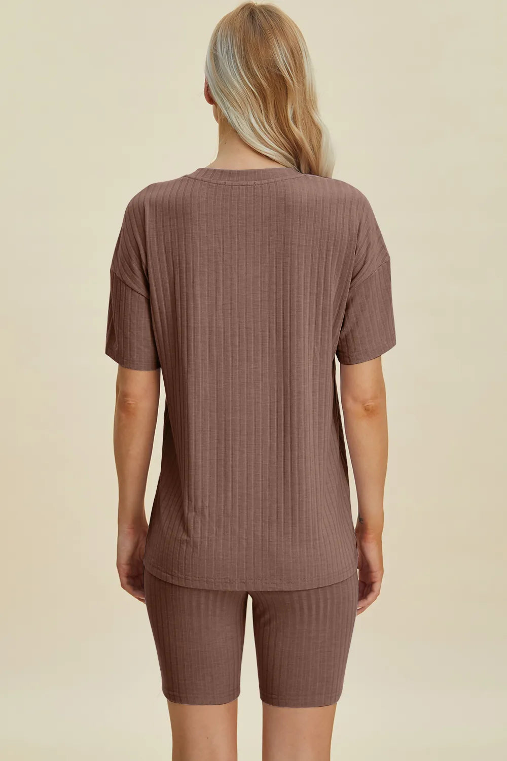 Basic Bae Full Size Ribbed V-Neck Short Sleeve Top and Shorts Set | STAHlin RADIANCE