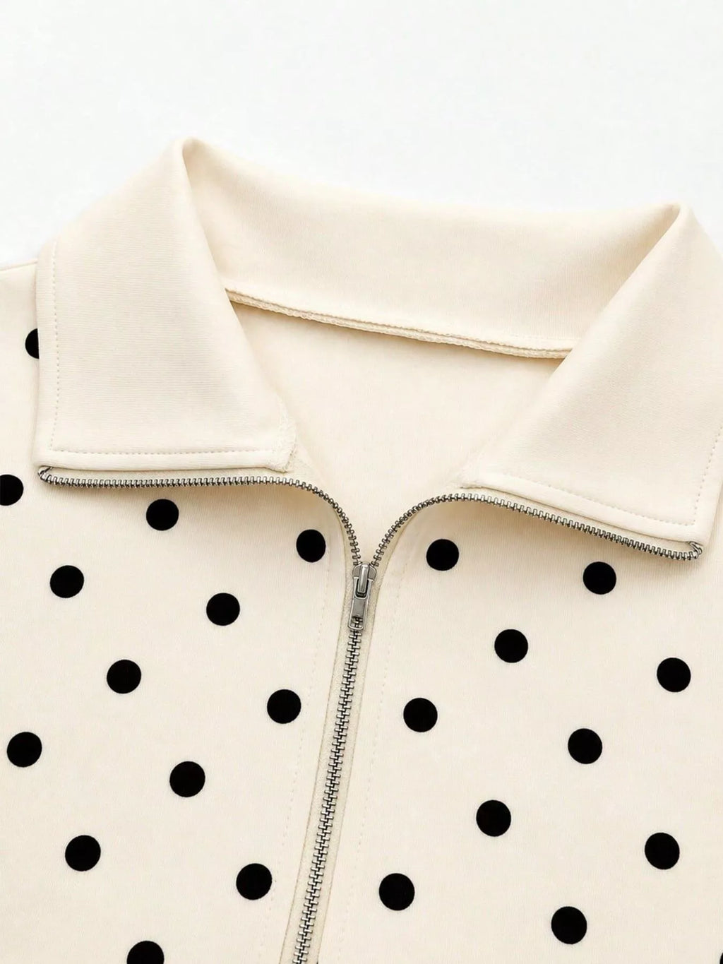 Polka Dot Half Zip Cropped Sweatshirt | STAHlin RADIANCE