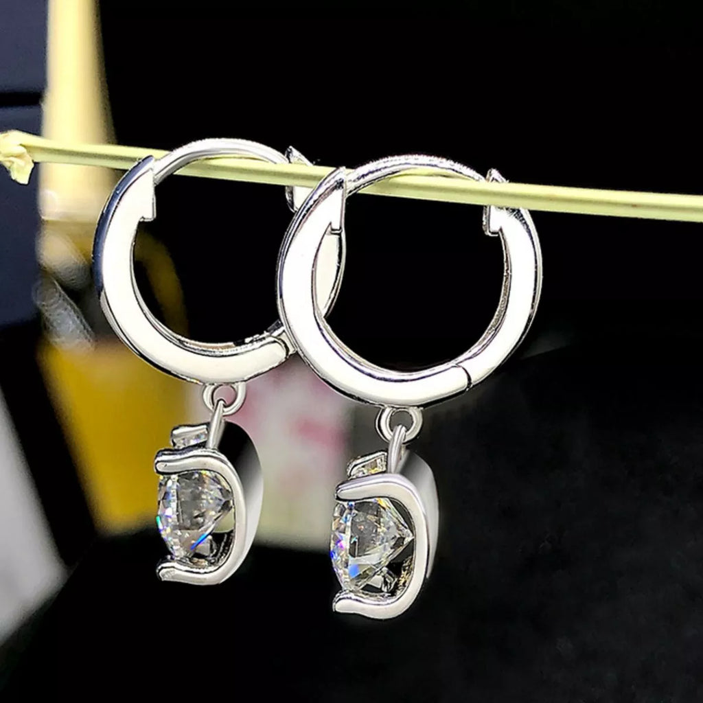 1 Carat Moissanite 925 Sterling Silver Drop Earrings | STAHlin RADIANCE