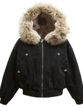 Men's Faux Fur Hooded Zip Up Jacket | STAHlin RADIANCE