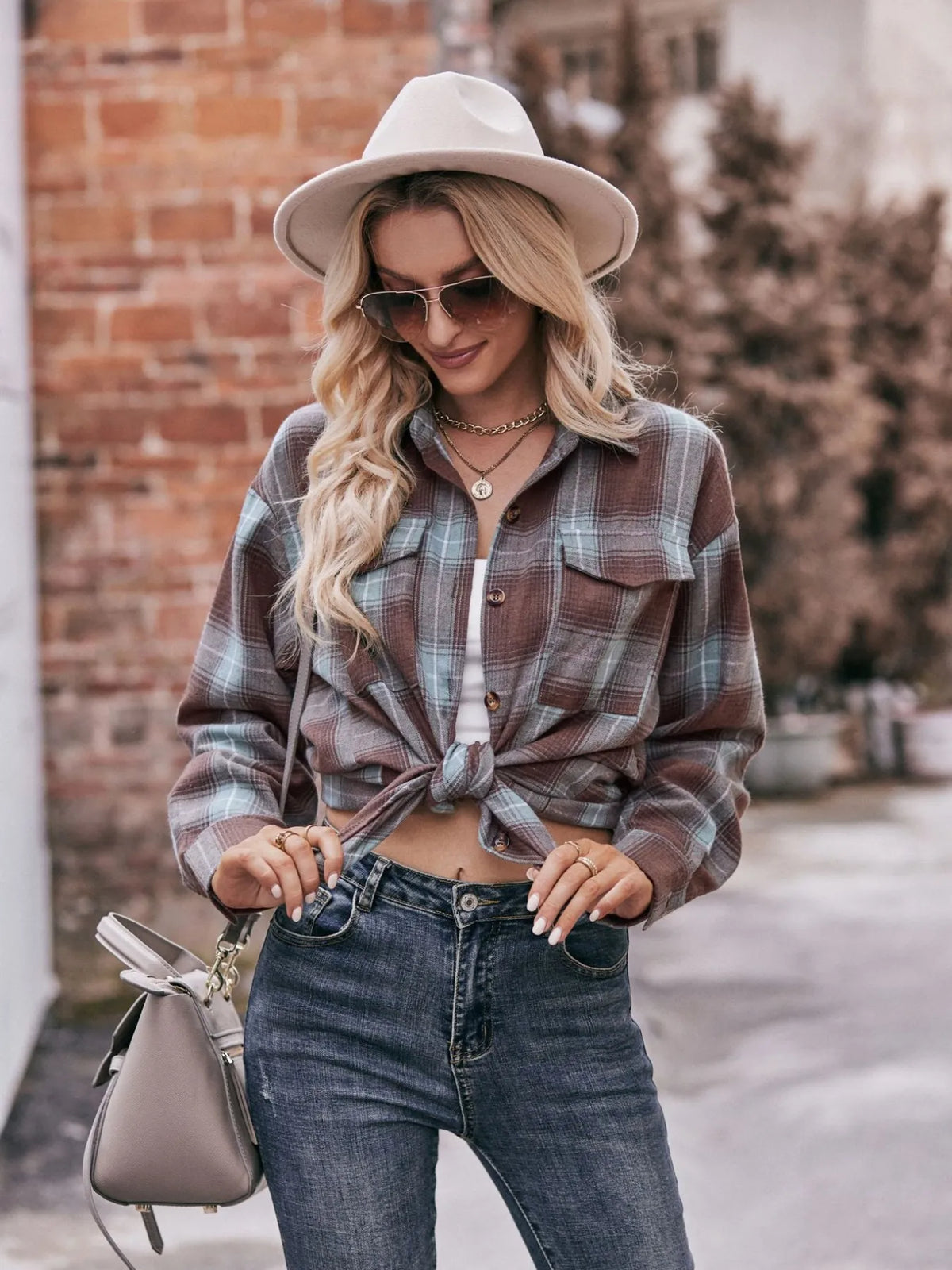 Plaid Button-Down Long Sleeve Shirt | STAHlin RADIANCE