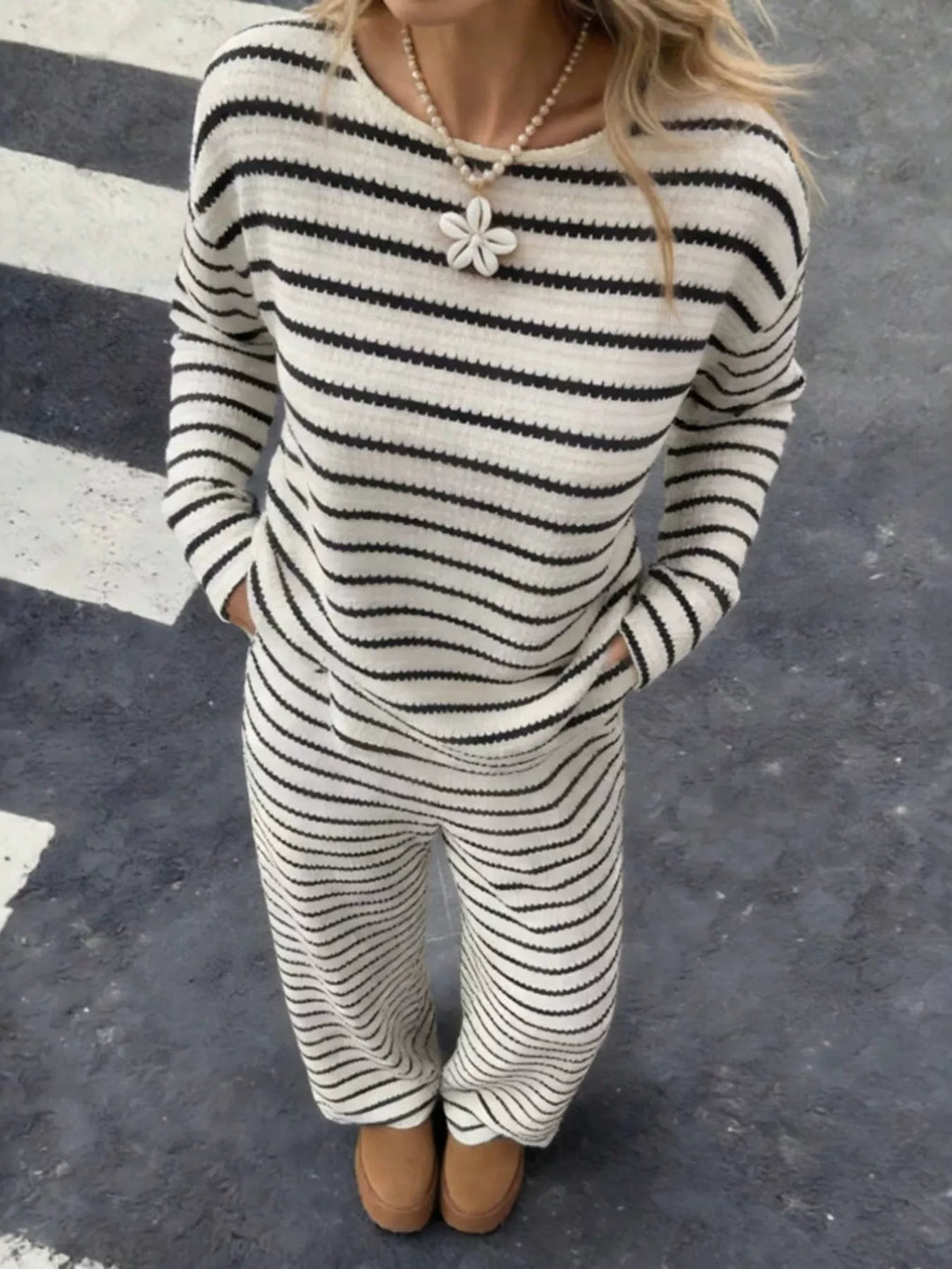 Striped Relaxed Fit Top and Pants Set | STAHlin RADIANCE