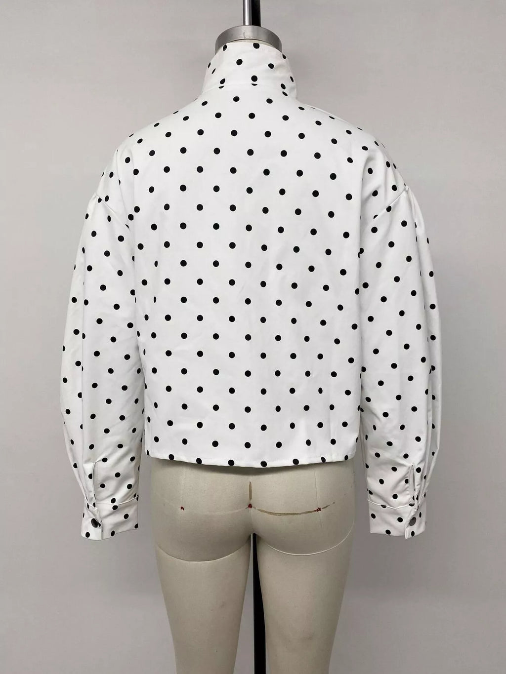 Polka Dot Zip Up Cropped Jacket | STAHlin RADIANCE