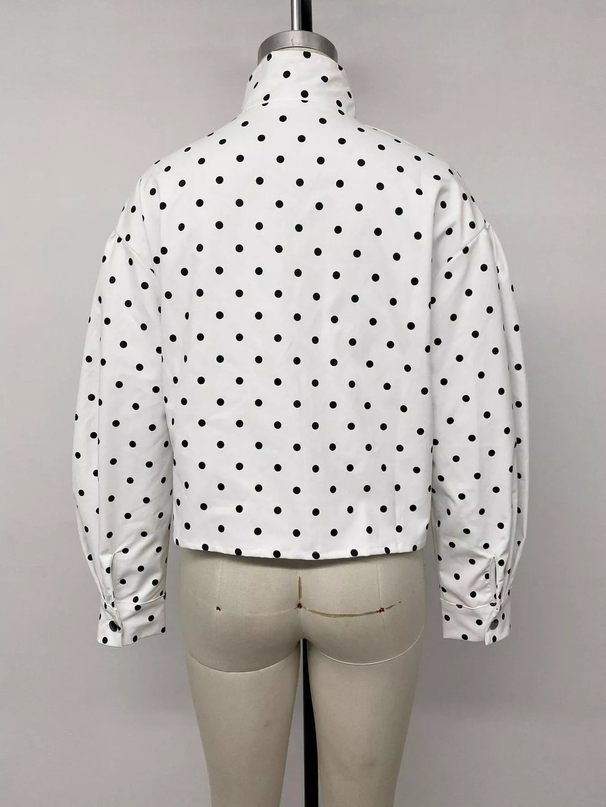 Polka Dot Zip Up Cropped Jacket | STAHlin RADIANCE