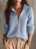 Half Zip Dropped Shoulder Sweater | STAHlin RADIANCE