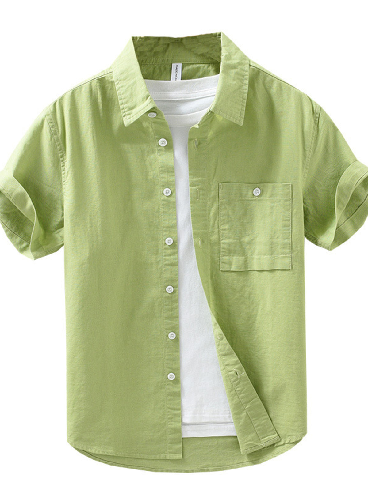 Men's Full Size Casual Short Sleeve Button-Down Shirt with Chest Pocket Plus Size | STAHlin RADIANCE