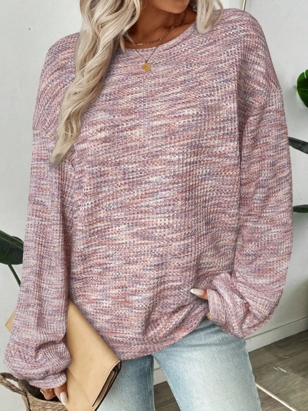 Space-Dyed Long Sleeve Waffle-Knit Top | STAHlin RADIANCE