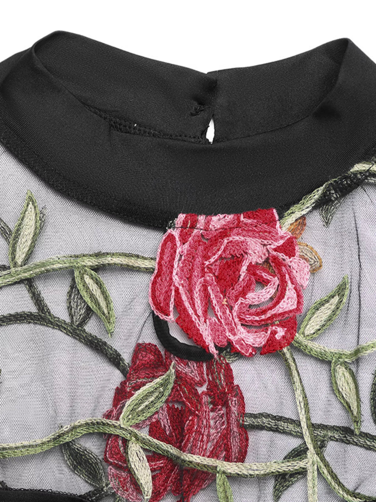Floral Embroidered Mesh Long Sleeve Bodysuit | STAHlin RADIANCE