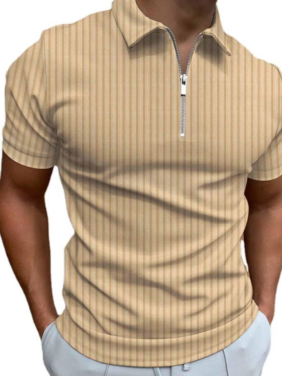 Men's Full Size Collared Neck Short Sleeve Polo Plus Size | STAHlin RADIANCE