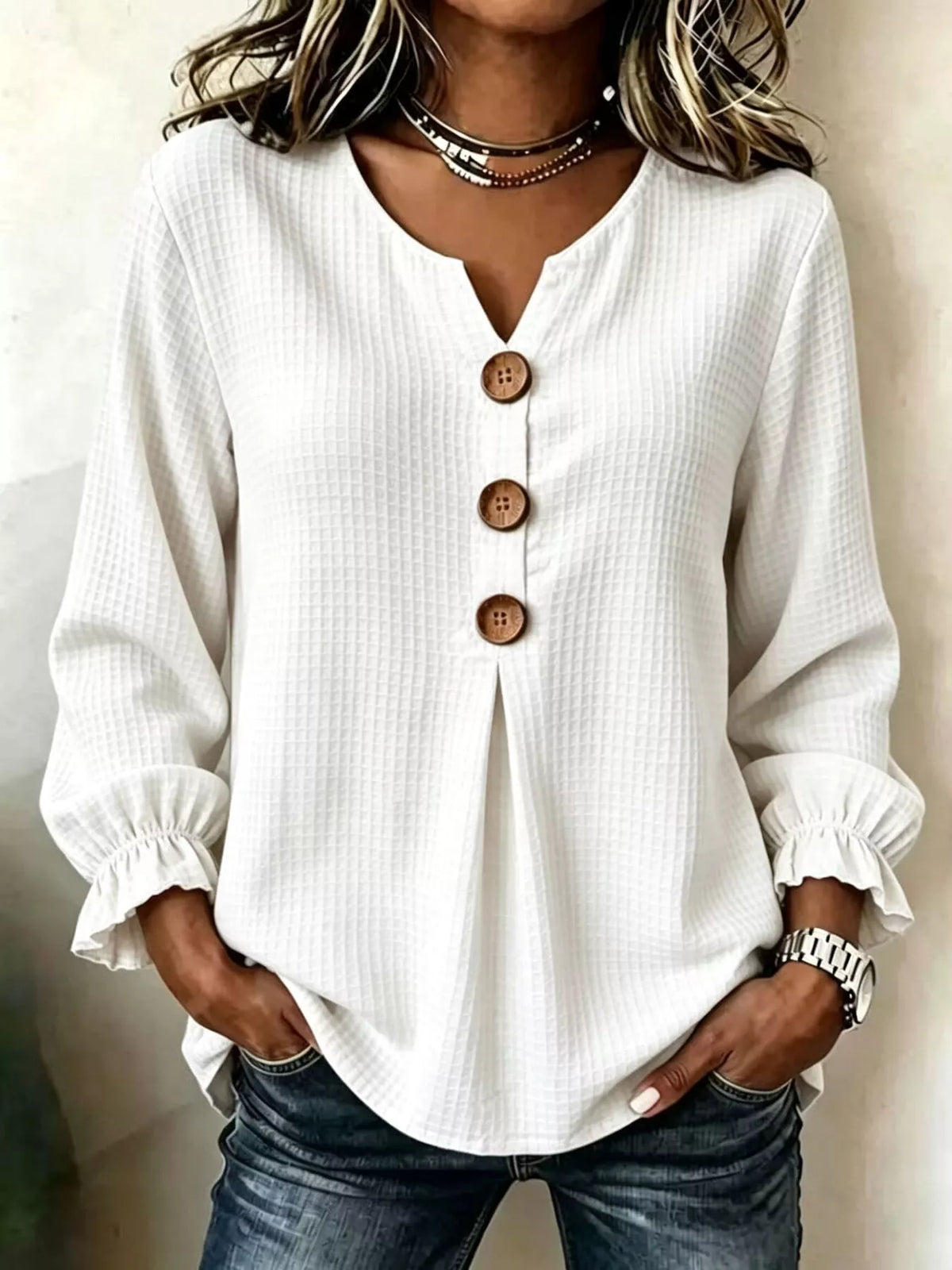 The Ivory Waffle Knit Top | STAHlin RADIANCE