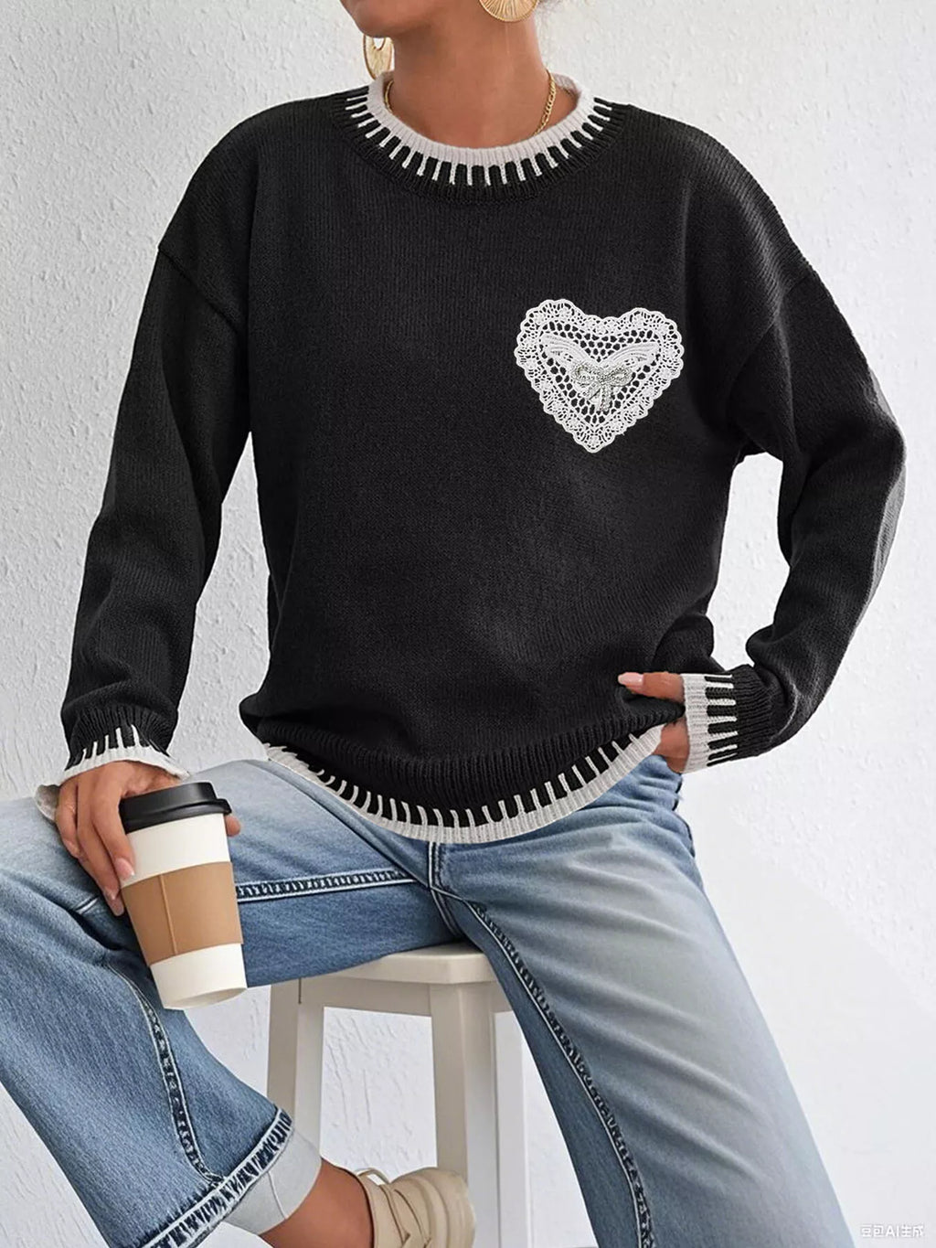 The Amara Lace Heart Sweater | STAHlin RADIANCE