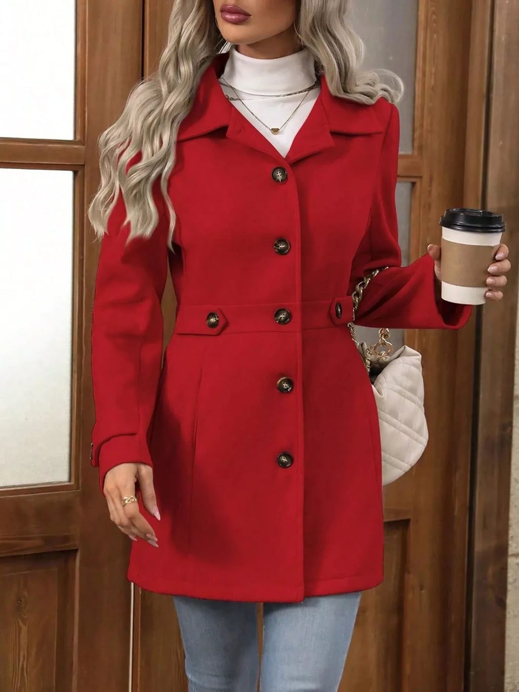 Single-Breasted Long Sleeve Coat | STAHlin RADIANCE