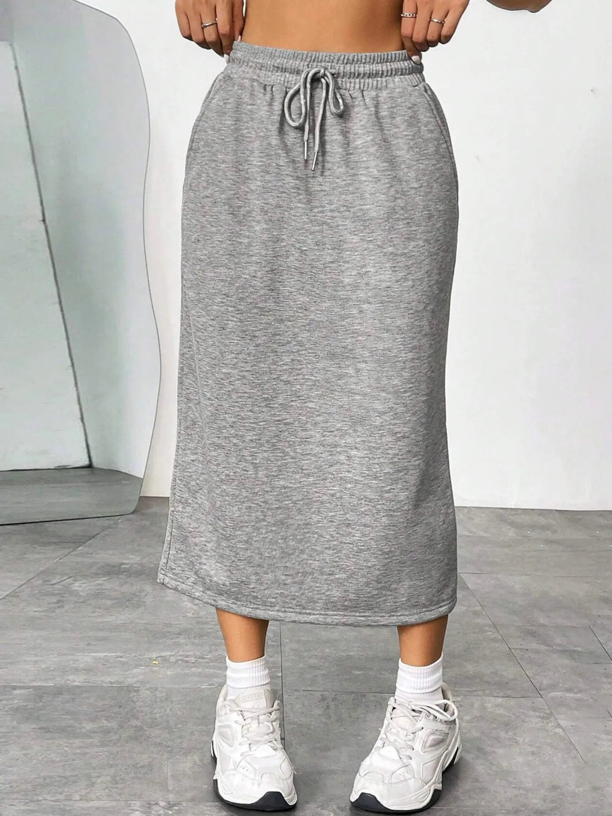Slit Drawstring Midi Skirt | STAHlin RADIANCE