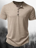 Men's Full Size Button Detail Short Sleeve Polo Plus Size | STAHlin RADIANCE