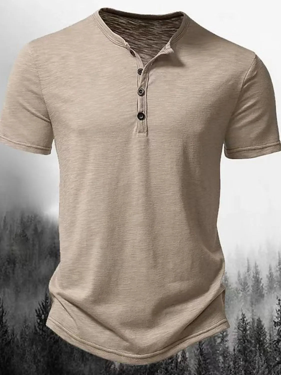 Men's Full Size Button Detail Short Sleeve Polo Plus Size | STAHlin RADIANCE