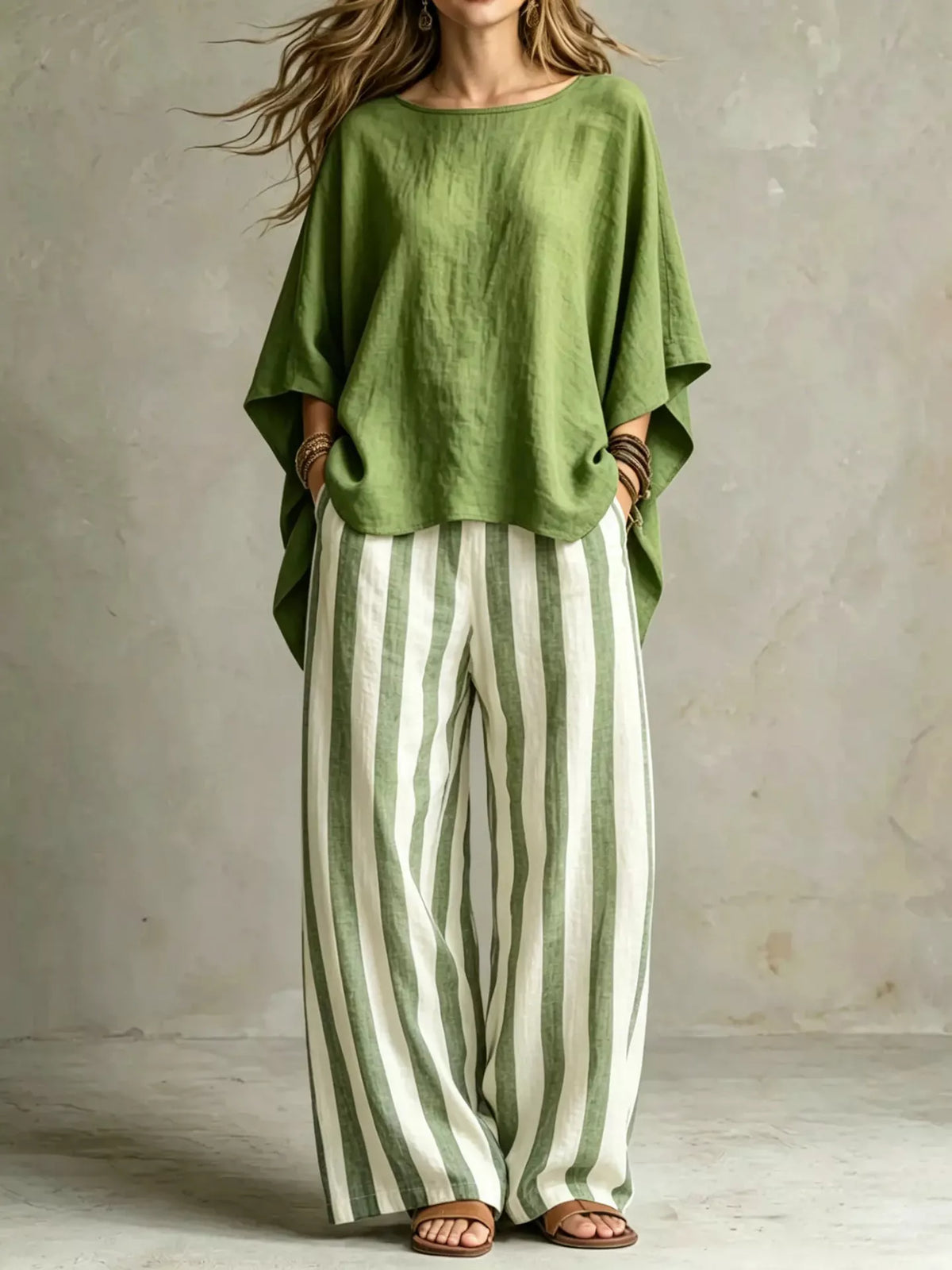 Full Size Solid Color Top and Pants Set Plus Size | STAHlin RADIANCE