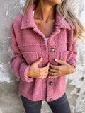 Full Size Single-Breasted Sherpa Shacket Plus Size | STAHlin RADIANCE