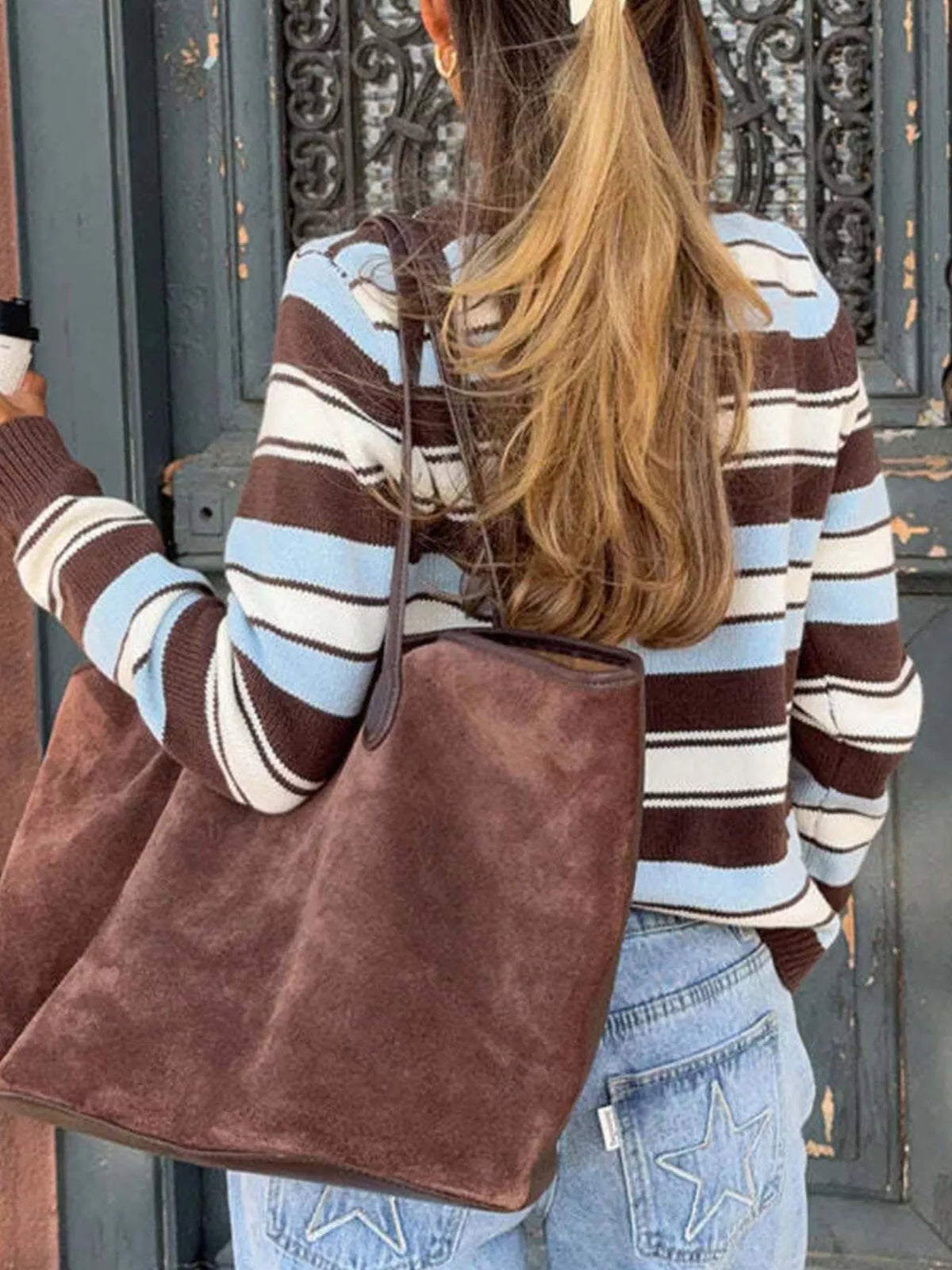 Striped V-Neck Button-Down Cardigan | STAHlin RADIANCE