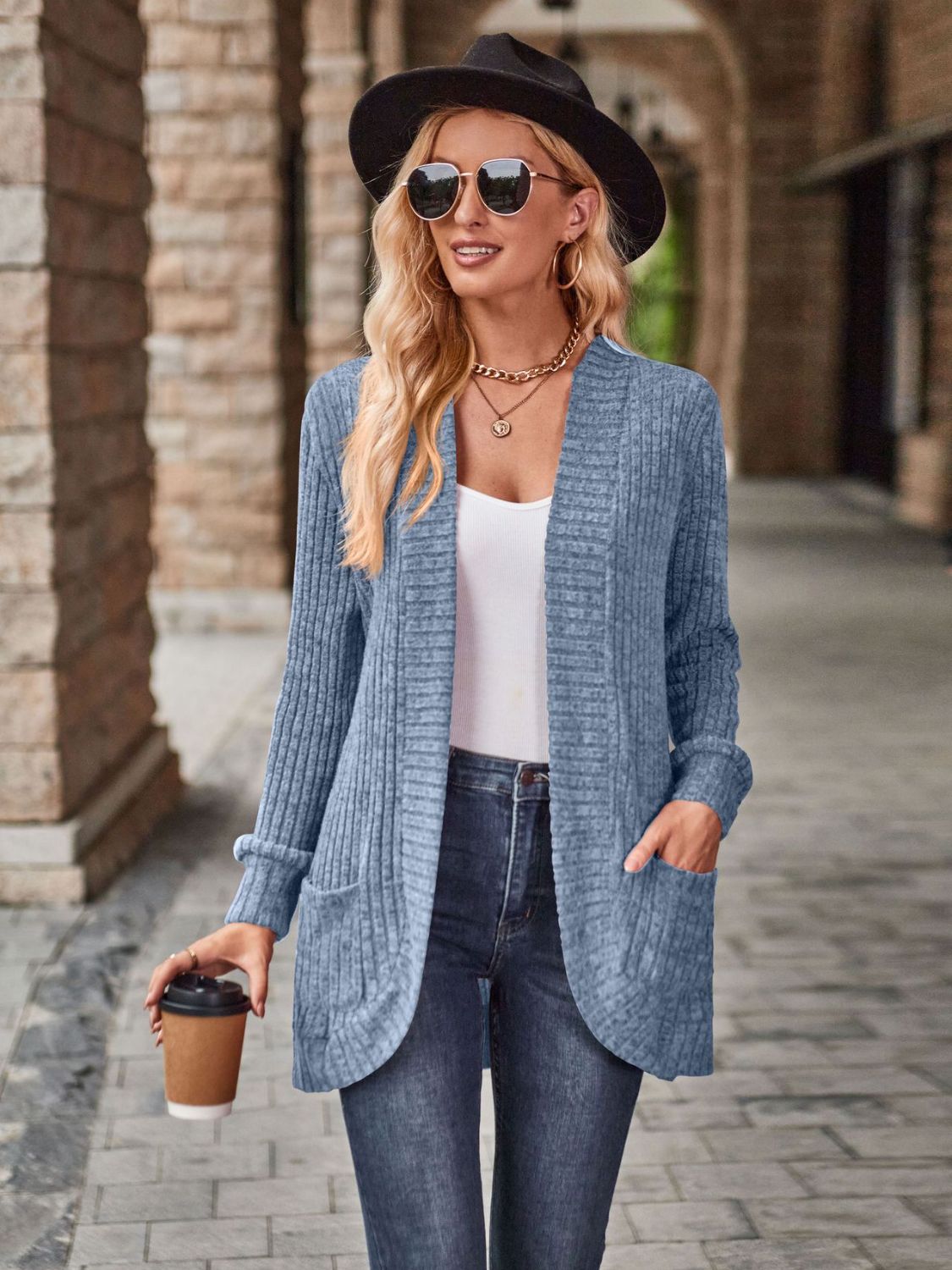 Open Front Cardigan with Pockets | STAHlin RADIANCE